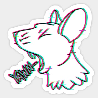 Rat Yawn (Glitched Version) Sticker